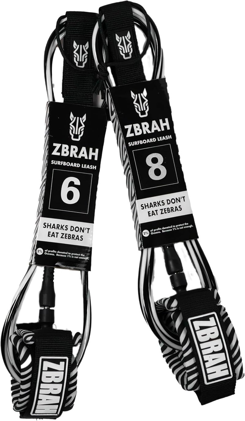 ZBrah Surf - Premium Surf Leash Biomimicry, Max Strength, Lightweight, for All Types of Surfboards. 7mm Thick (1/4") 6 and 8 Feet - Image 1